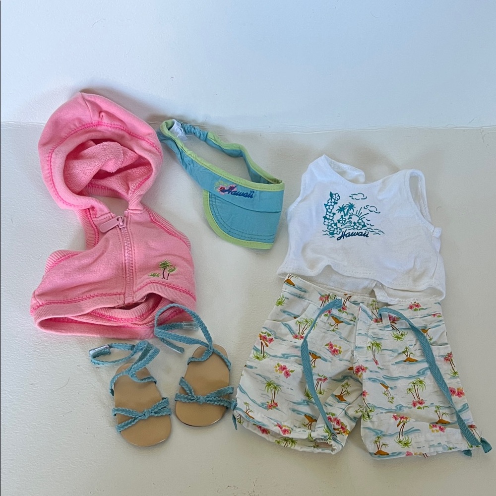 American Girl Pink Hoodie and Tropical Set